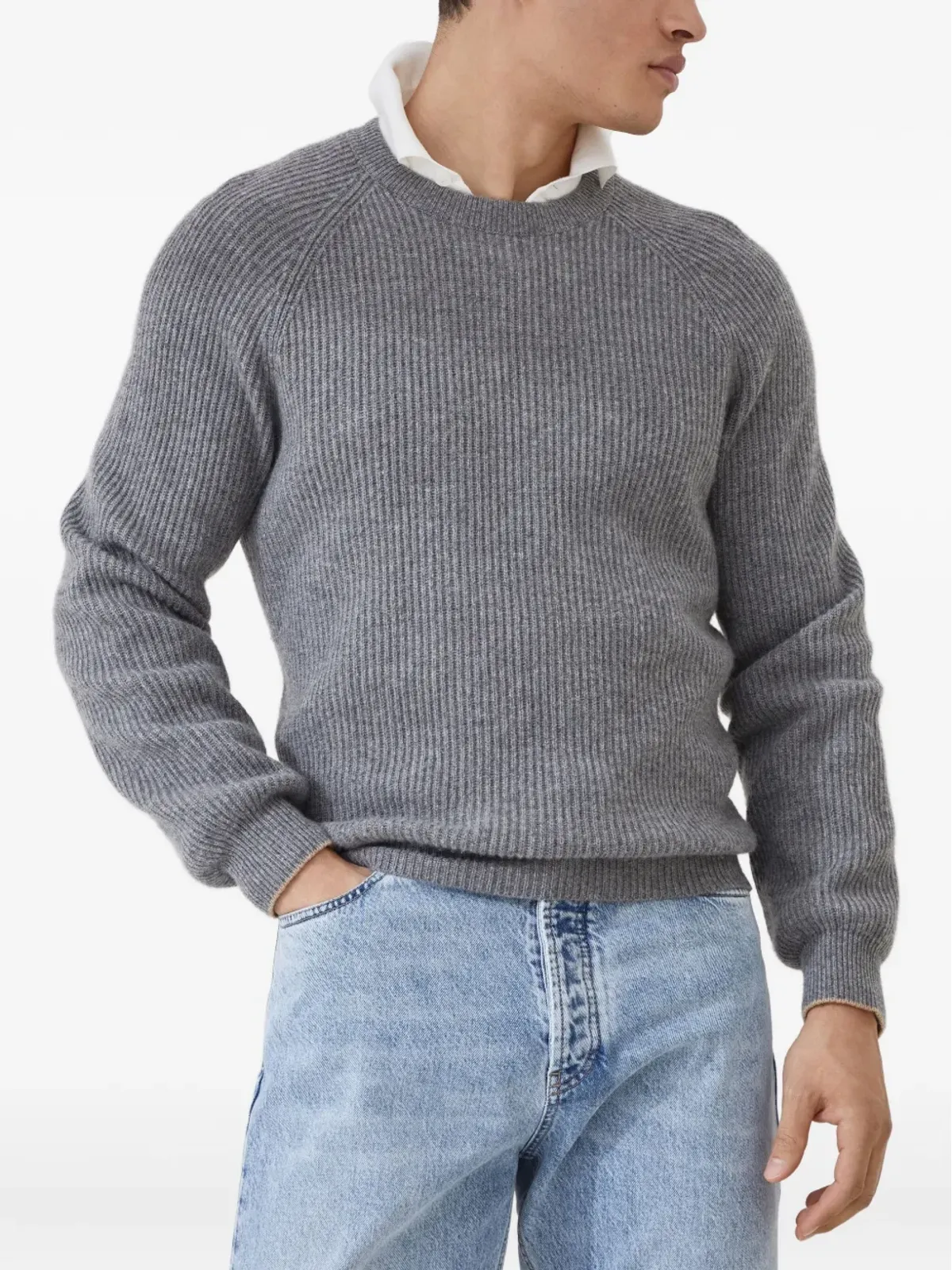 Brunello Cucinelli リブ編みカシミアセーター - 画像3