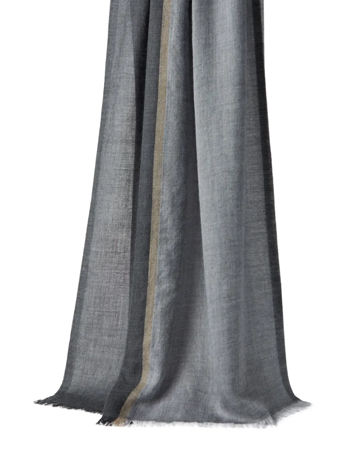 Brunello Cucinelli フリンジエッジの長方形スカーフ - 画像4