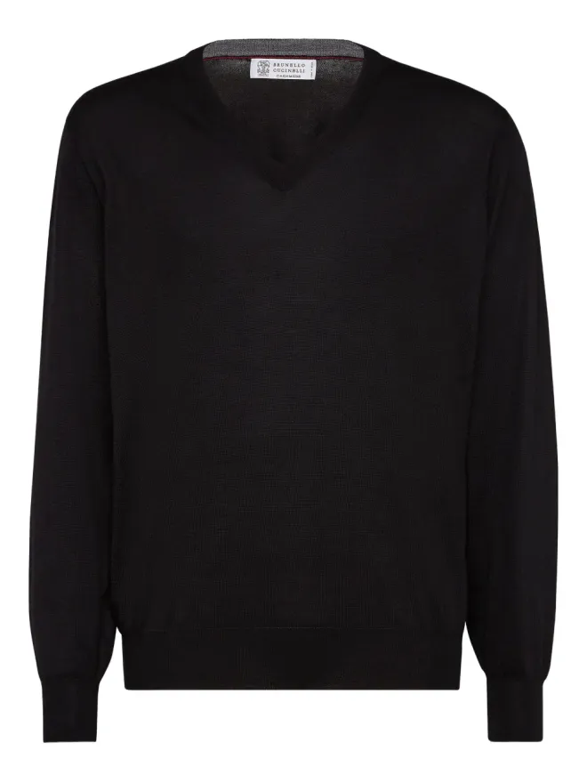 Brunello Cucinelli Brunello Cucinelli Vネック ニットセーター（ブラック）の商品画像