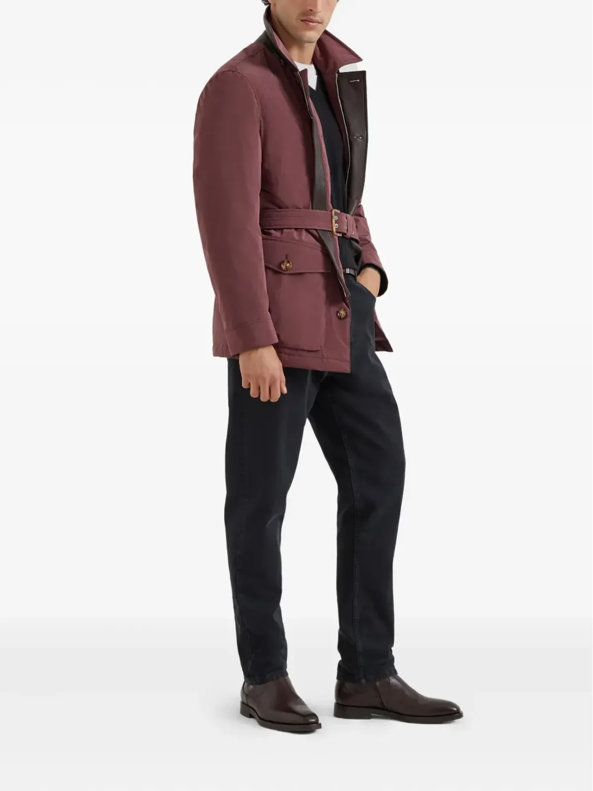 Brunello Cucinelli Vネック ニットセーター（ブラック） - 画像2
