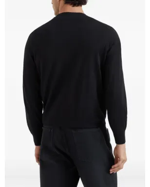Brunello Cucinelli Vネック ニットセーター（ブラック） - サムネイル4