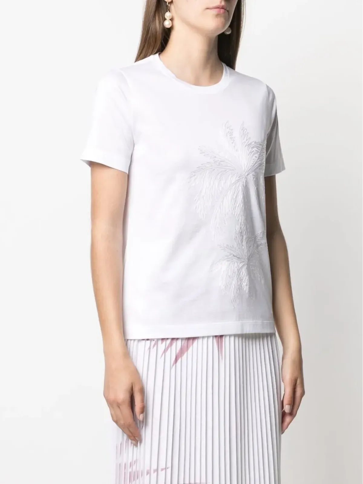 Lorena Antoniazzi 刺繍入りコットンTシャツ - 画像3