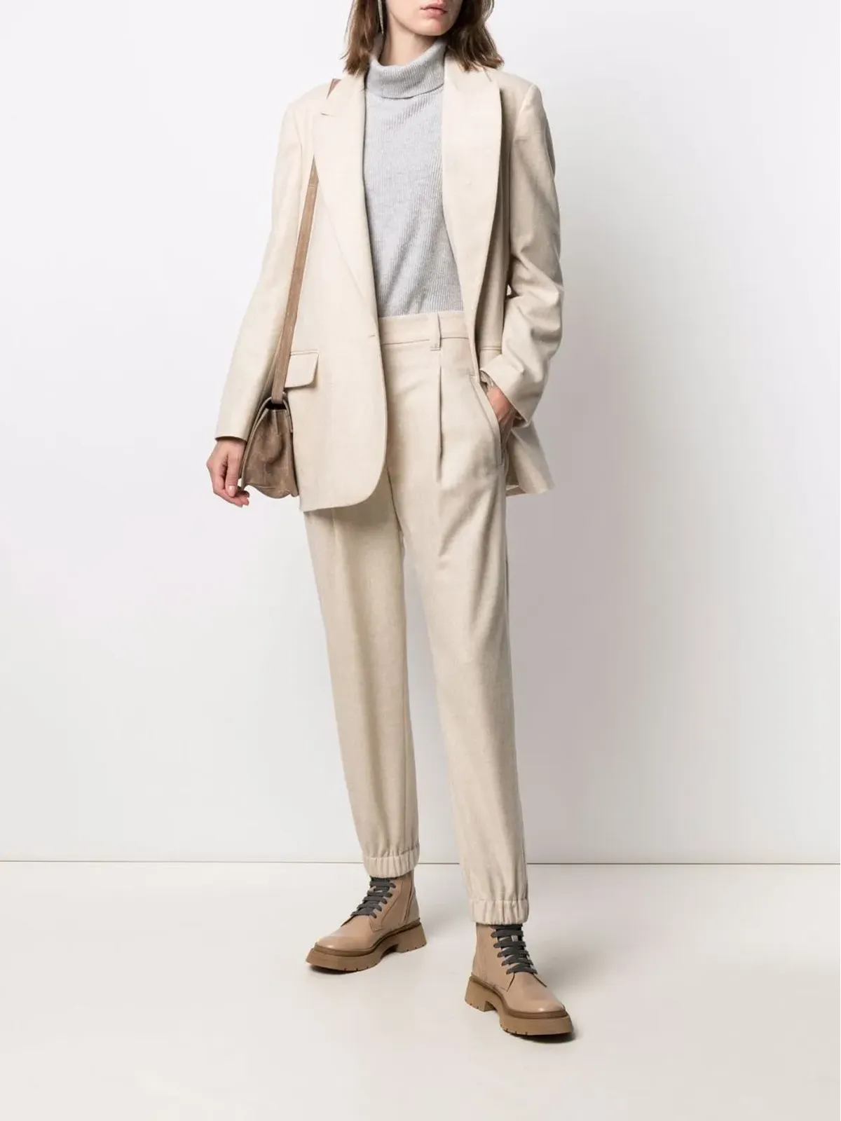 Brunello Cucinelli ピークドラペル・シングルブレスト ブレザー - 画像2