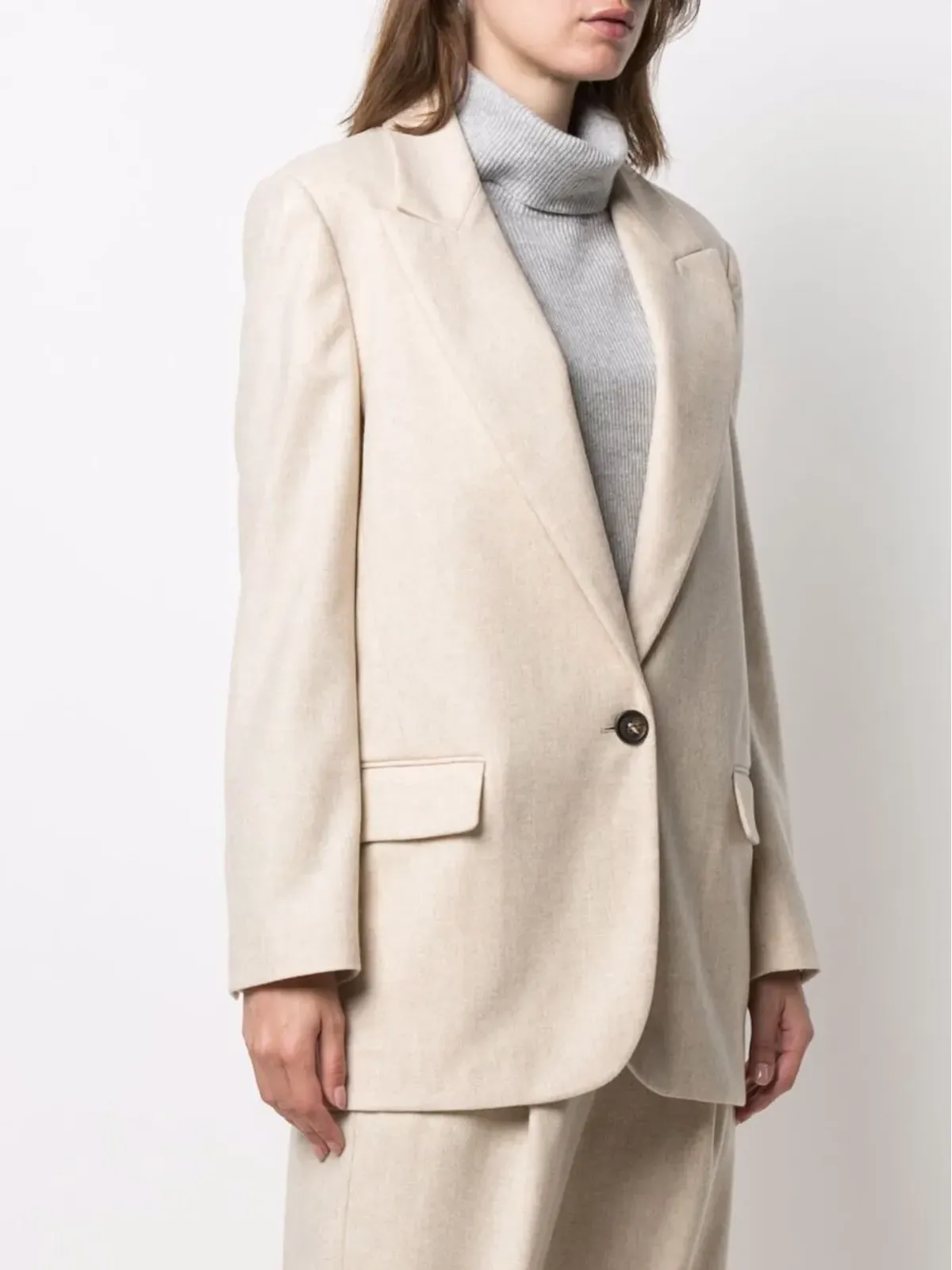 Brunello Cucinelli ピークドラペル・シングルブレスト ブレザー - 画像3