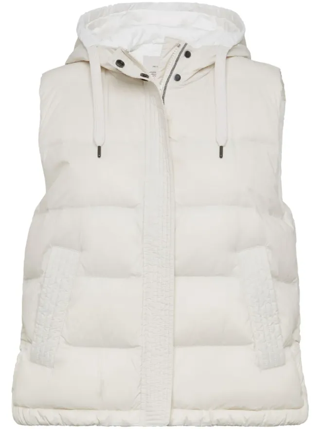 Brunello Cucinelli Brunello Cucinelli モニリ ビーズ装飾のパッド入りジレの商品画像