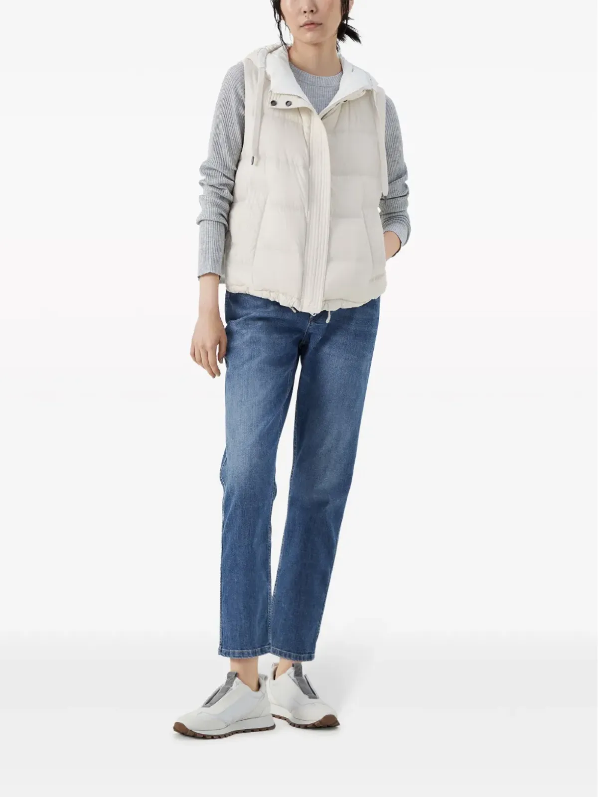 Brunello Cucinelli モニリ ビーズ装飾のパッド入りジレ - 画像2
