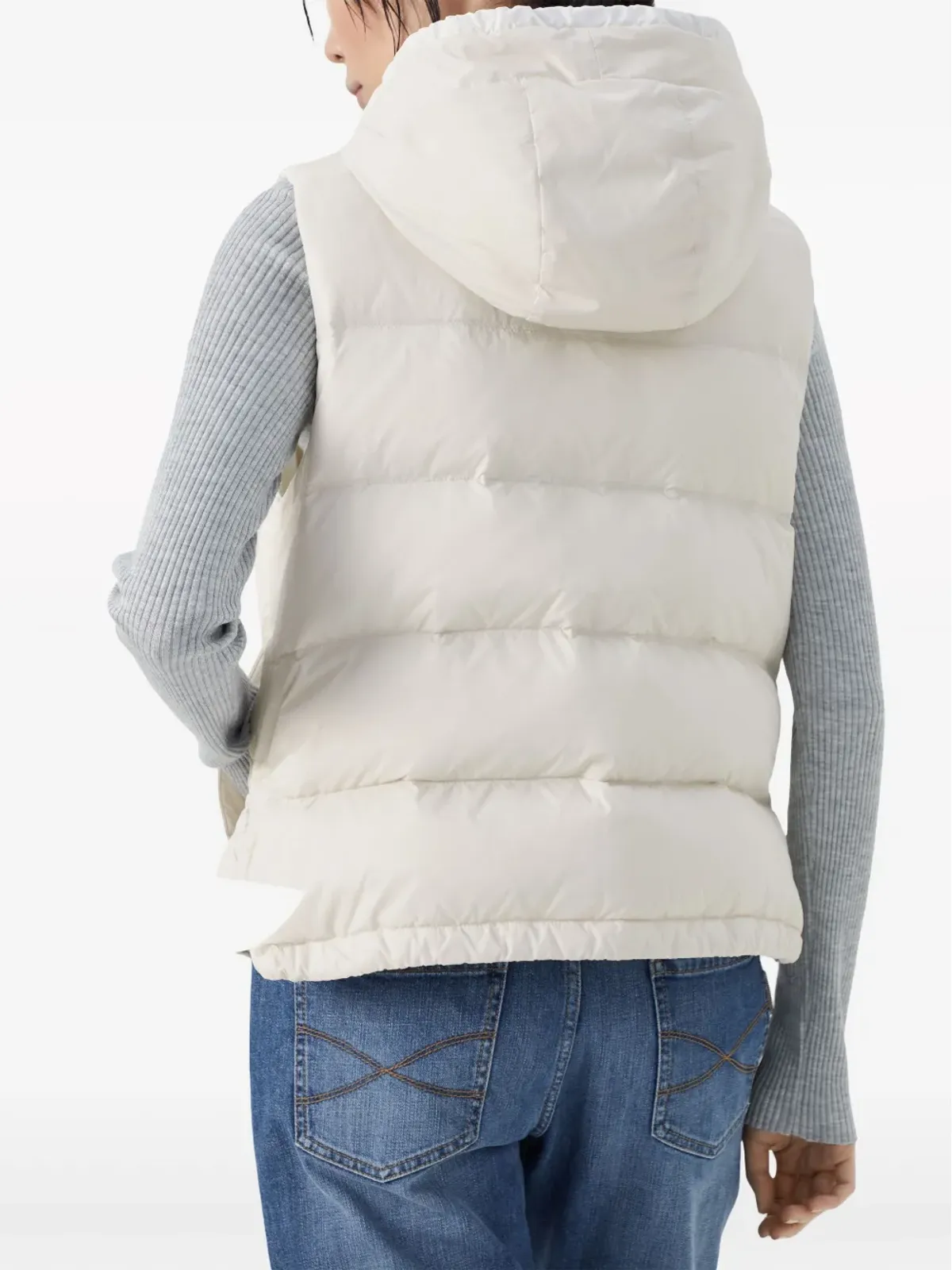 Brunello Cucinelli モニリ ビーズ装飾のパッド入りジレ - 画像4