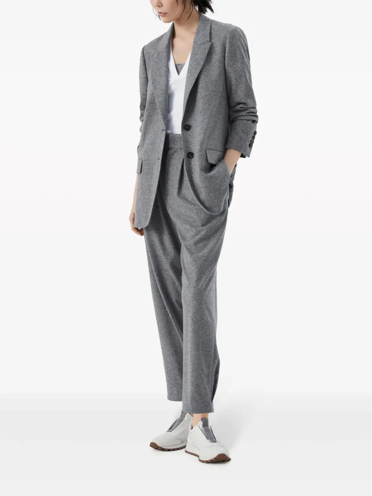 Brunello Cucinelli テーパードレッグ カシミアパンツ - 画像2