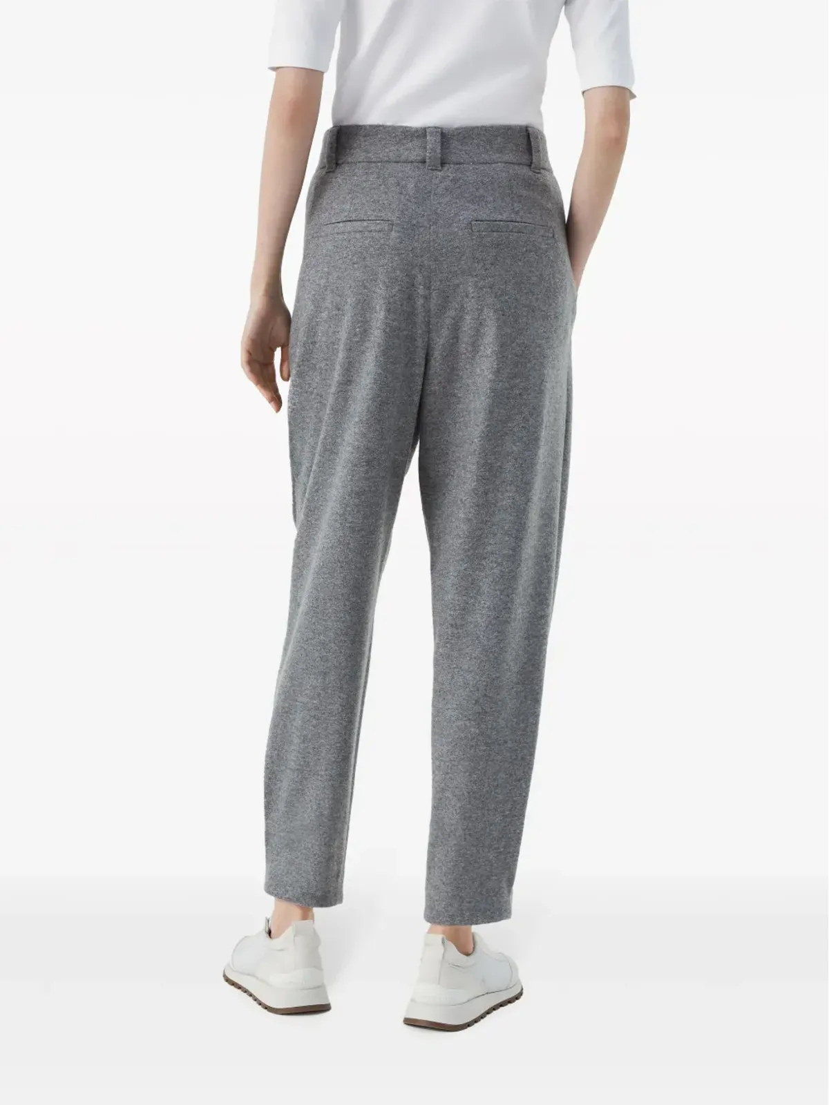 Brunello Cucinelli テーパードレッグ カシミアパンツ - 画像4
