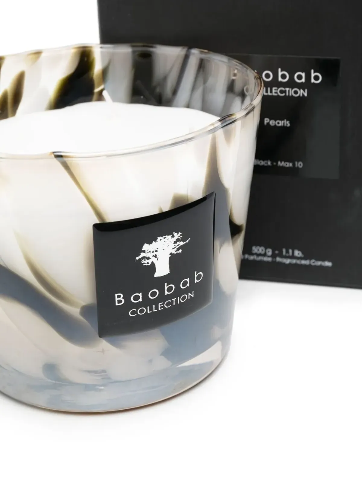 Baobab Collection Pearls 抽象プリントキャンドル - ホワイト - 画像4
