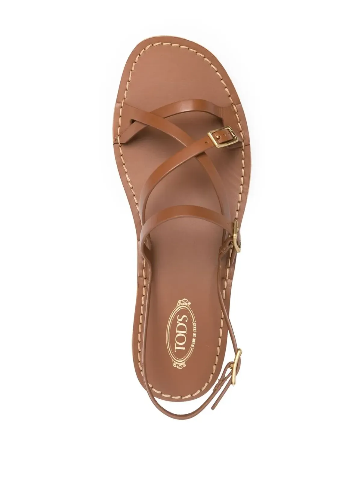 Tod's ストラップディテールのプラットフォームサンダル（ブラウン） - 画像4