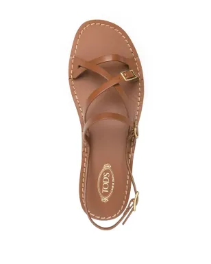 Tod's ストラップディテールのプラットフォームサンダル（ブラウン） - サムネイル4