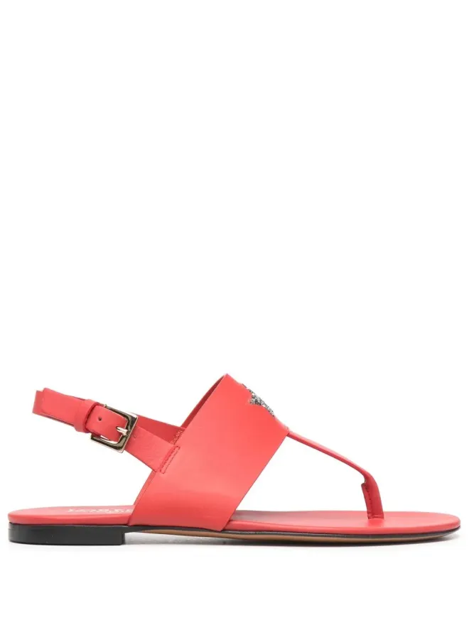 Lorena Antoniazzi Lorena Antoniazzi ロゴスタッズ付きフラットサンダル（レッド）の商品画像