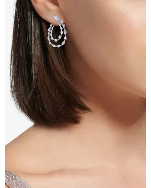 KWIAT 18kt white gold diamond Starry Night two-row sideways hoop earrings - Silver - サムネイル2