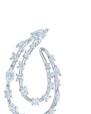 KWIAT 18kt white gold diamond Starry Night two-row sideways hoop earrings - Silver - サムネイル3