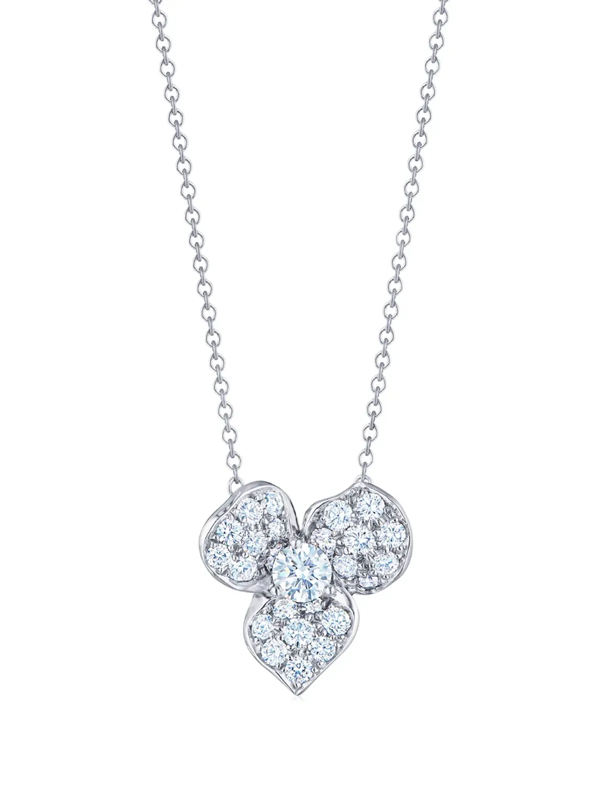 KWIAT 18Kホワイトゴールド ダイヤモンド フローラル ペンダント - シルバー - 画像1