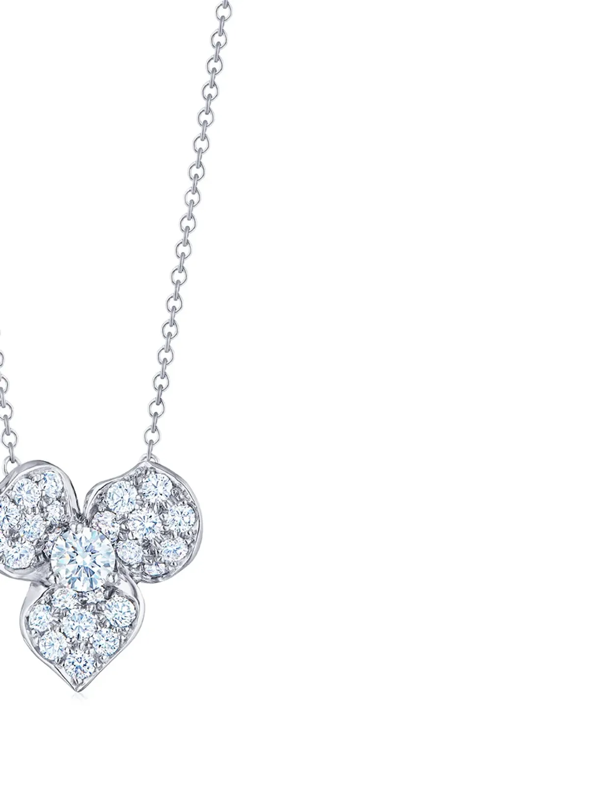 KWIAT 18Kホワイトゴールド ダイヤモンド フローラル ペンダント - シルバー - 画像3