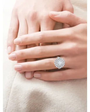 KWIAT 18Kホワイトゴールド ダイヤモンド Splendor Filigree Bombe リング - サムネイル2