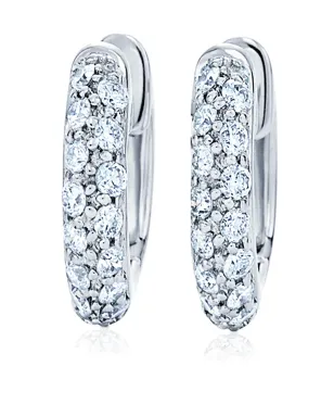 KWIAT ムーンライト 18kt ホワイトゴールド パヴェ ダイヤモンド フープピアス - シルバー - サムネイル1