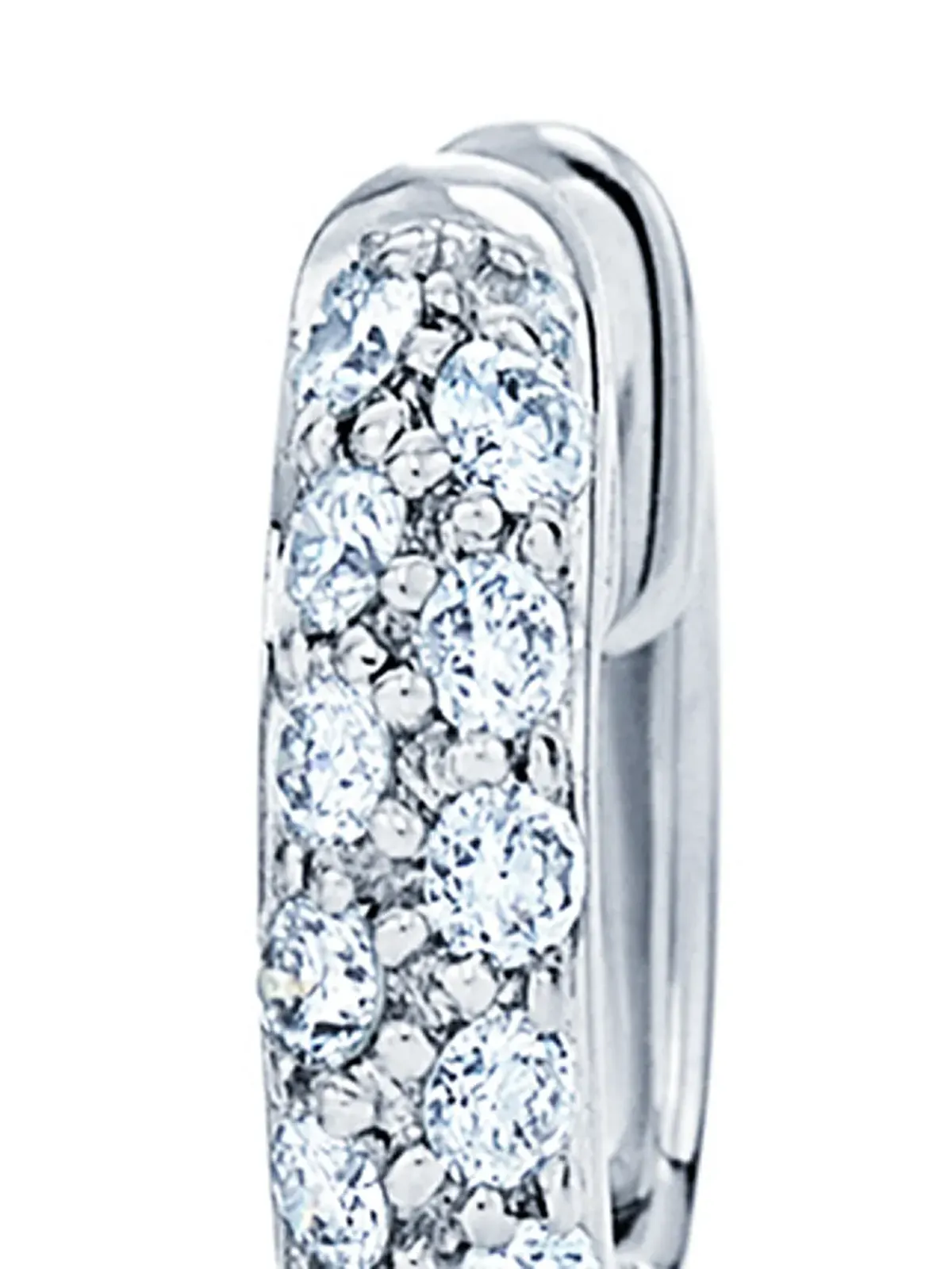 KWIAT ムーンライト 18kt ホワイトゴールド パヴェ ダイヤモンド フープピアス - シルバー - 画像2