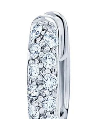 KWIAT ムーンライト 18kt ホワイトゴールド パヴェ ダイヤモンド フープピアス - シルバー - サムネイル2