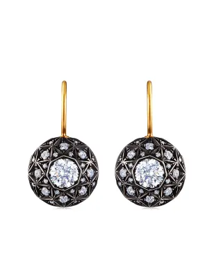 FRED LEIGHTON 18K イエローゴールドとシルバー ダイヤモンド ファセット モチーフ ドロップ ピアス - サムネイル1