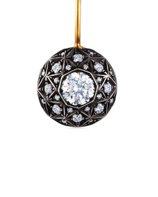 FRED LEIGHTON 18K イエローゴールドとシルバー ダイヤモンド ファセット モチーフ ドロップ ピアス - サムネイル2