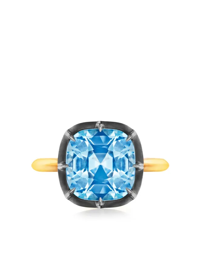 FRED LEIGHTON FRED LEIGHTON 18K イエローゴールドとシルバー コレット・ソリテール ブルートパーズ リングの商品画像
