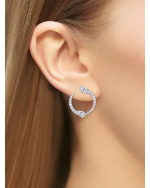 KWIAT 18Kホワイトゴールド エクリプス ダイヤモンド フープピアス - サムネイル2