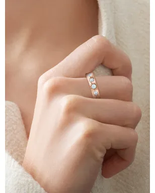 KWIAT ローズゴールド18K ダイヤモンド スタックリング ピンク - サムネイル2