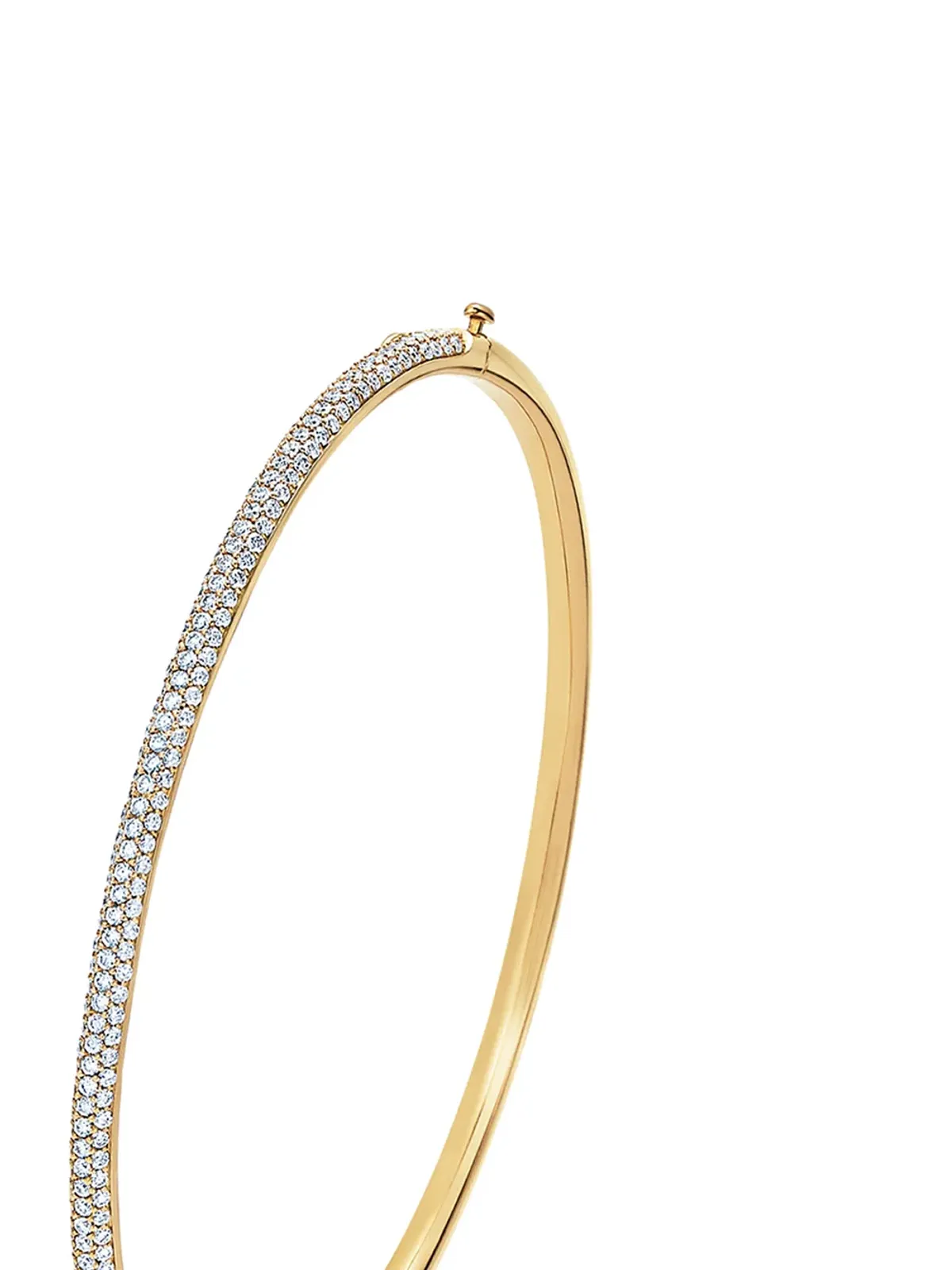 KWIAT 18kt yellow gold Moonlight 3-row slim pave diamond bangle - 画像2