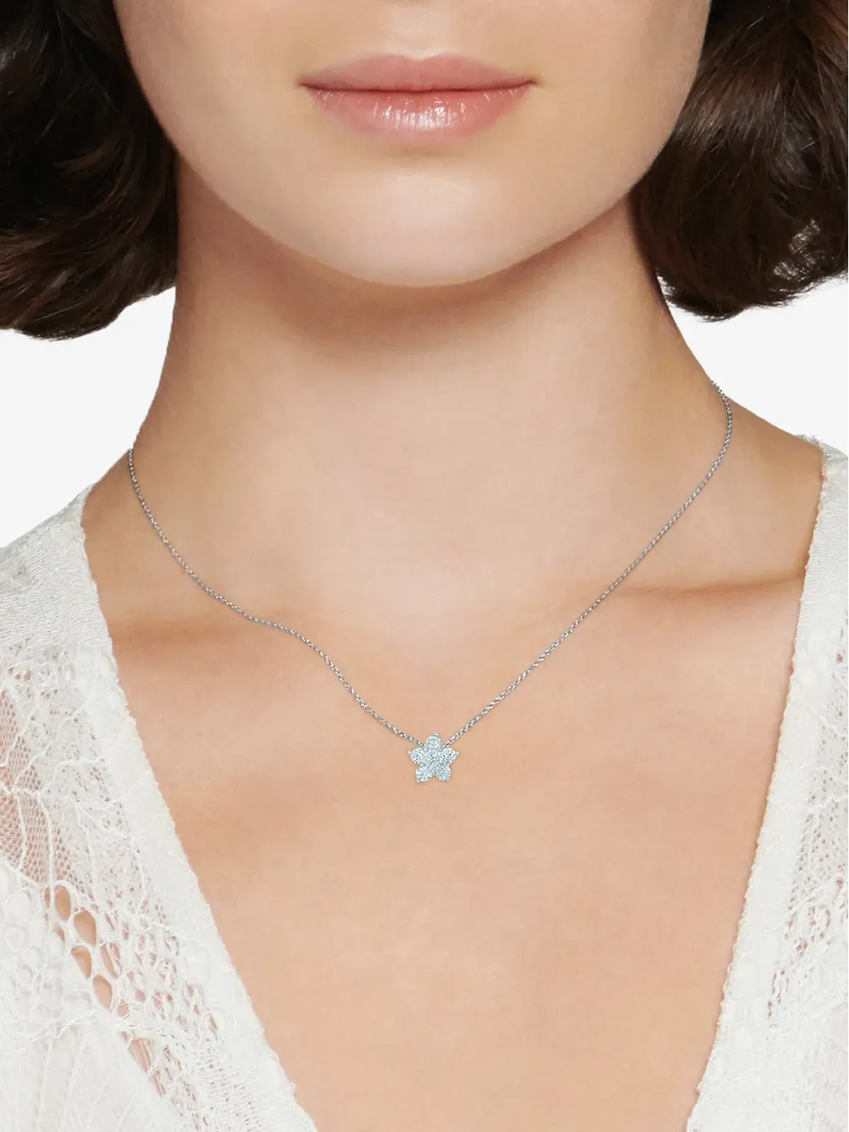 KWIAT 18kt ホワイトゴールド ダイヤモンド フローラル クラスターペンダント - 画像2