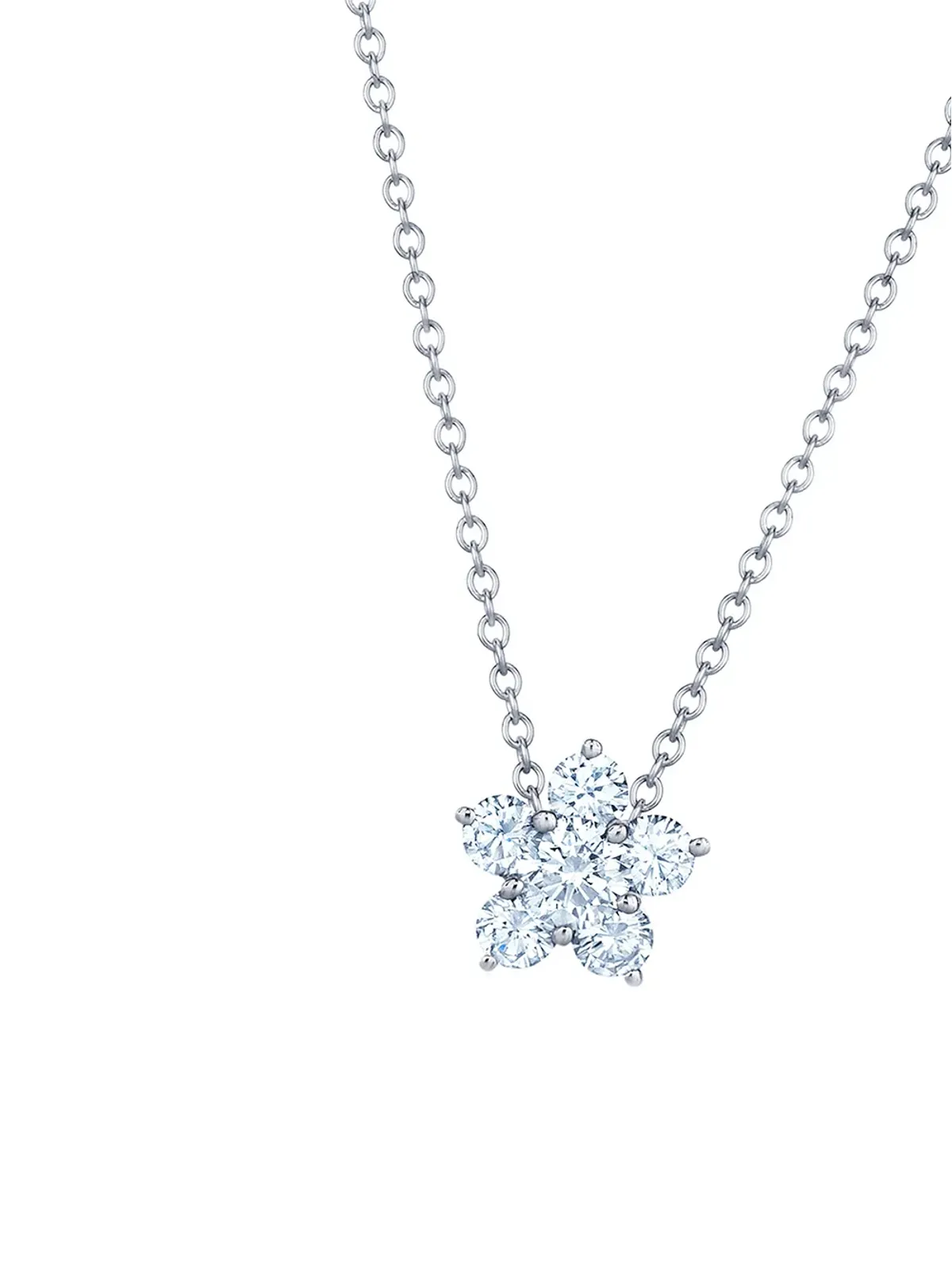 KWIAT 18kt ホワイトゴールド ダイヤモンド フローラル クラスターペンダント - 画像3