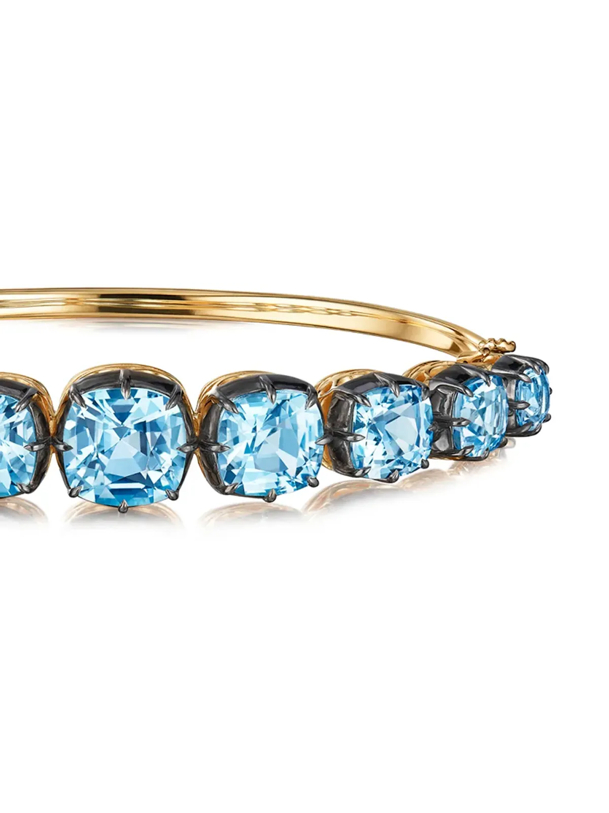 FRED LEIGHTON 18kt イエローゴールド クッションカット トパーズ コレクション バングル - 画像3