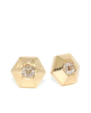 FRED LEIGHTON 18kt イエローゴールド ダイヤモンド 六角形スタッドピアス - サムネイル1