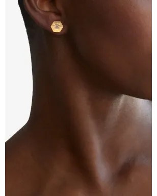 FRED LEIGHTON 18kt イエローゴールド ダイヤモンド 六角形スタッドピアス - サムネイル2