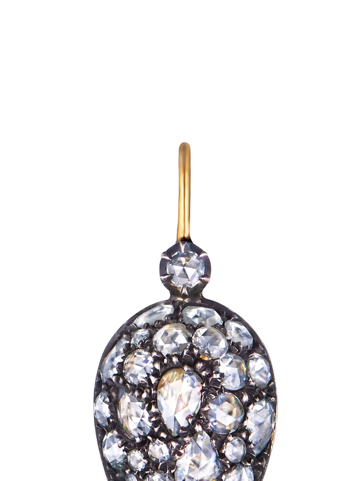 FRED LEIGHTON 18kt イエローゴールド ダイヤモンド ボンブ インバーテッド ティアドロップ イヤリング - 画像2
