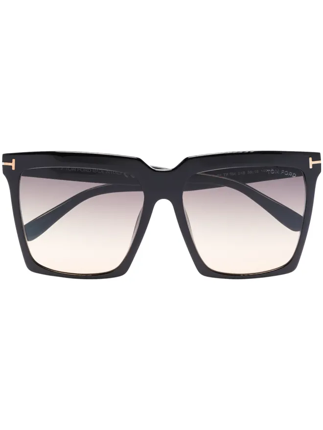 TOM FORD Eyewear TOM FORD Eyewear サブリナ スクエアフレーム サングラス - ブラックの商品画像