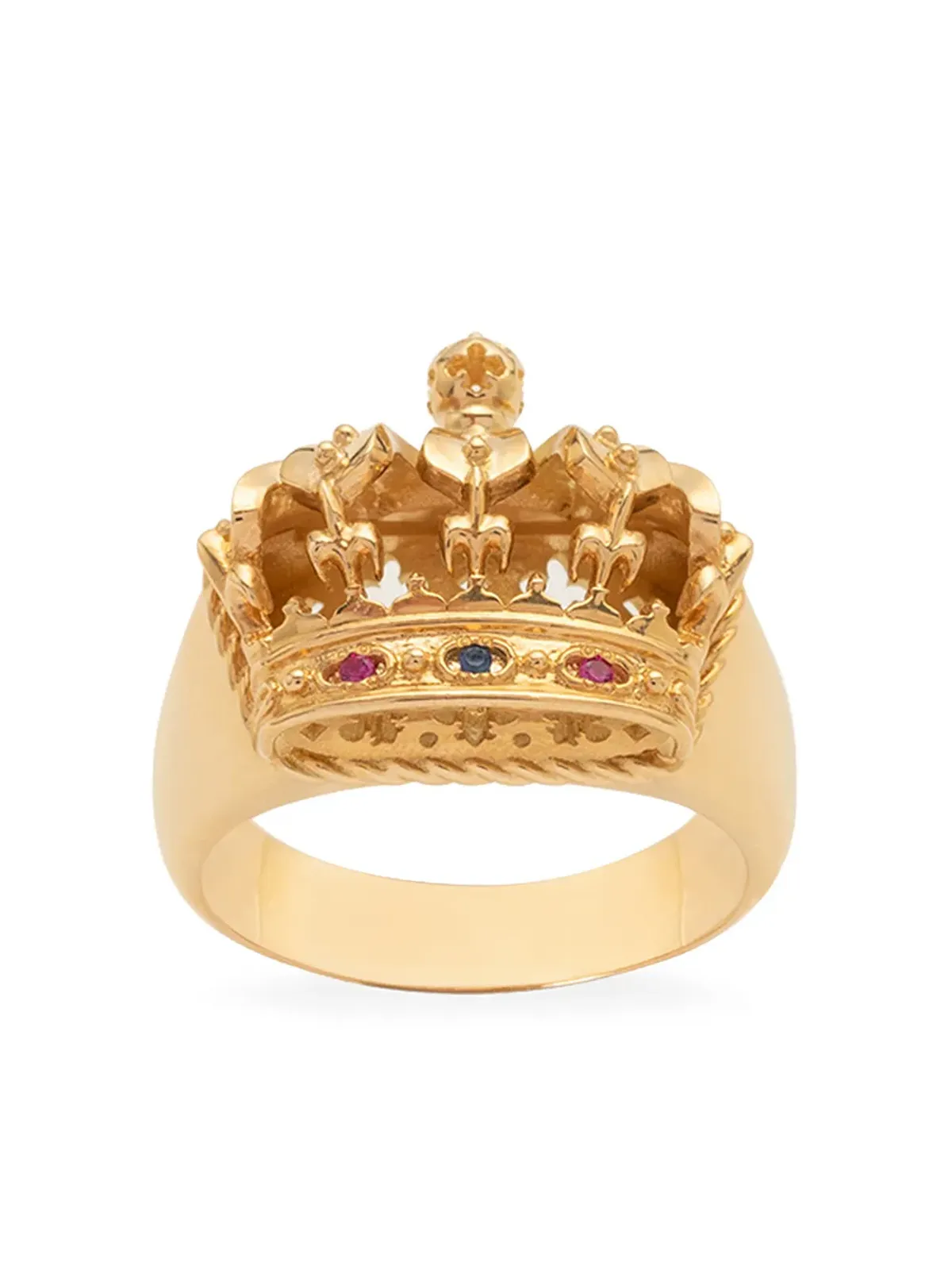 Dolce & Gabbana 18Kイエローゴールド ロイヤル ルビーとサファイア リング - 画像1