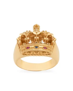 Dolce & Gabbana 18Kイエローゴールド ロイヤル ルビーとサファイア リング - サムネイル1