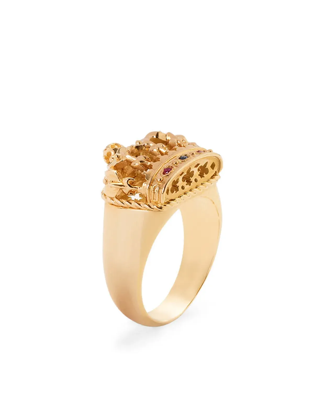 Dolce & Gabbana 18Kイエローゴールド ロイヤル ルビーとサファイア リング - 画像2