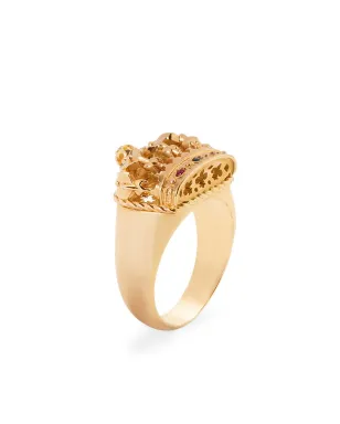 Dolce & Gabbana 18Kイエローゴールド ロイヤル ルビーとサファイア リング - サムネイル2