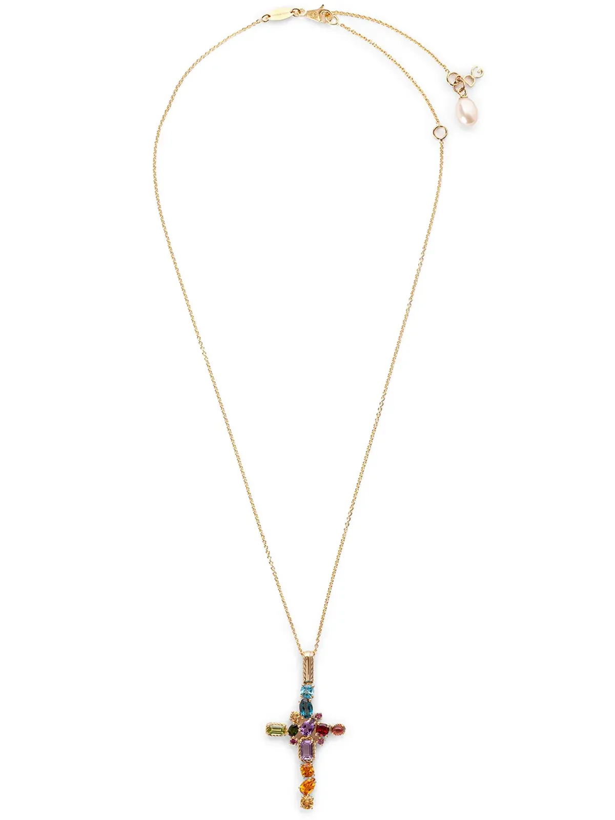 Dolce & Gabbana 18Kイエローゴールド レインボー宝石ペンダント - 画像2