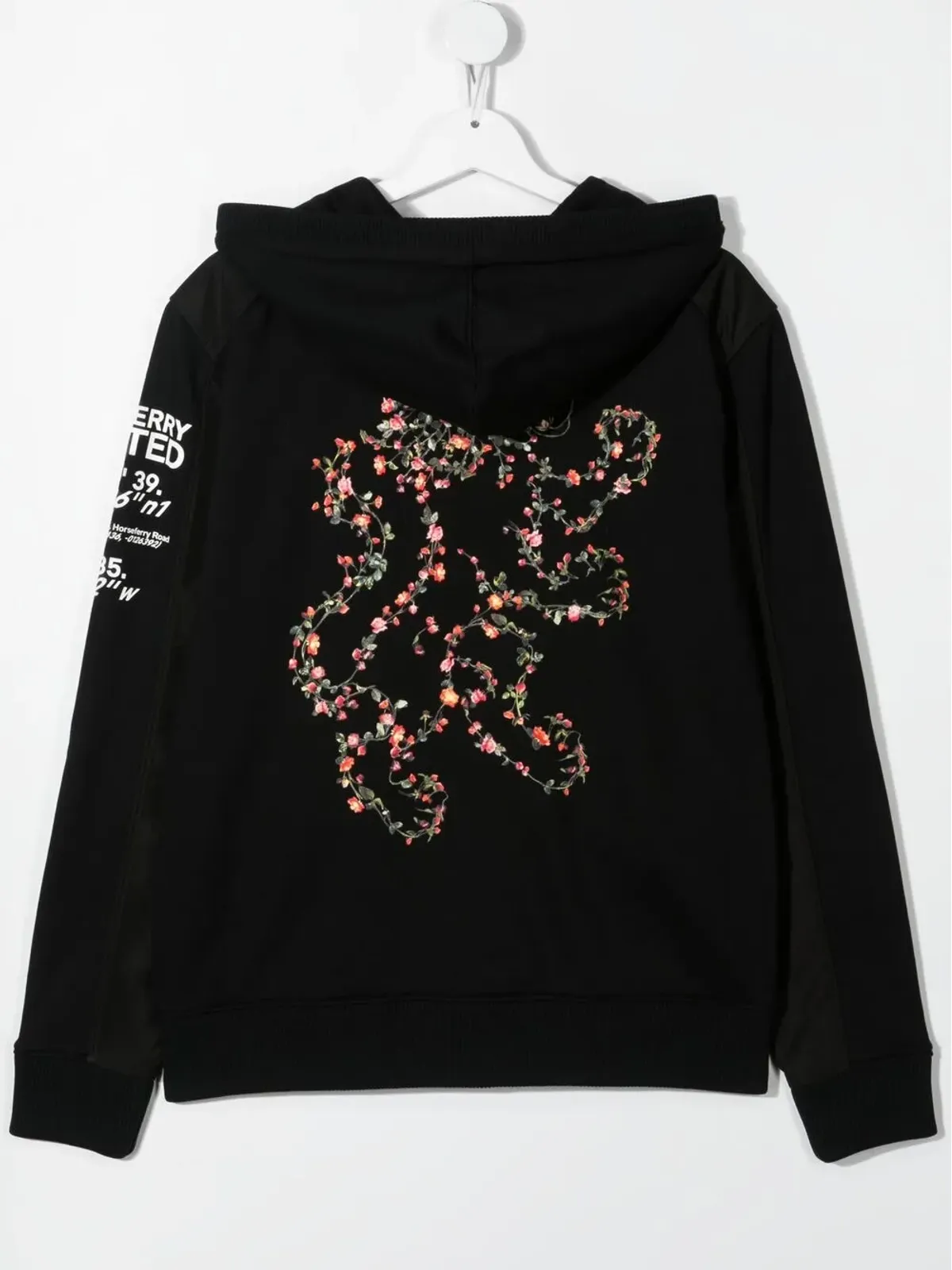 Burberry Kids 花柄ライオンプリント フード付きパーカー - ブラック - 画像2