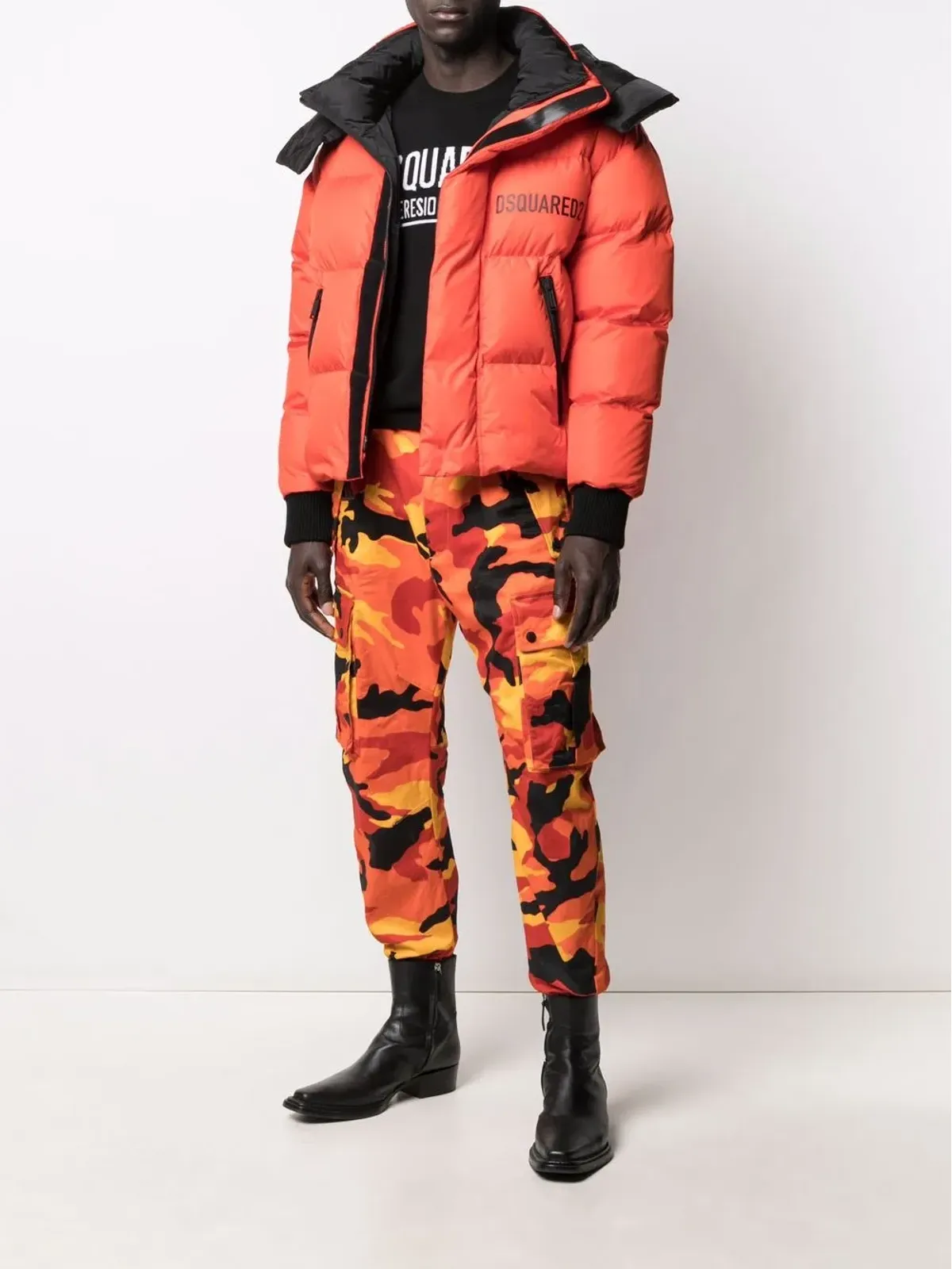 DSQUARED2 ロゴ入りインターシャニットジャンパー - ブラック - 画像2