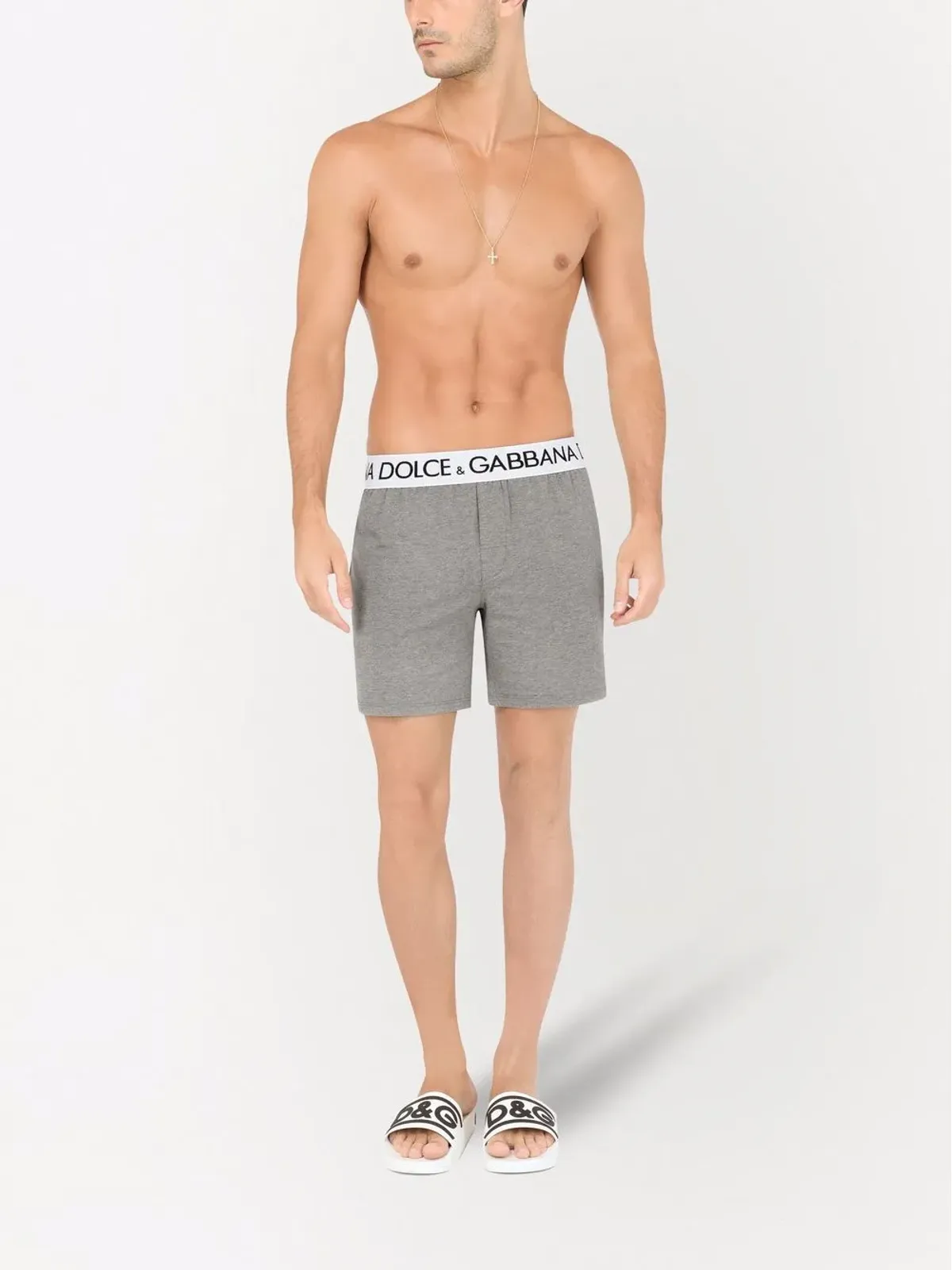 Dolce & Gabbana ロゴ入りウエストバンド ボクサーショーツ グレー - 画像2