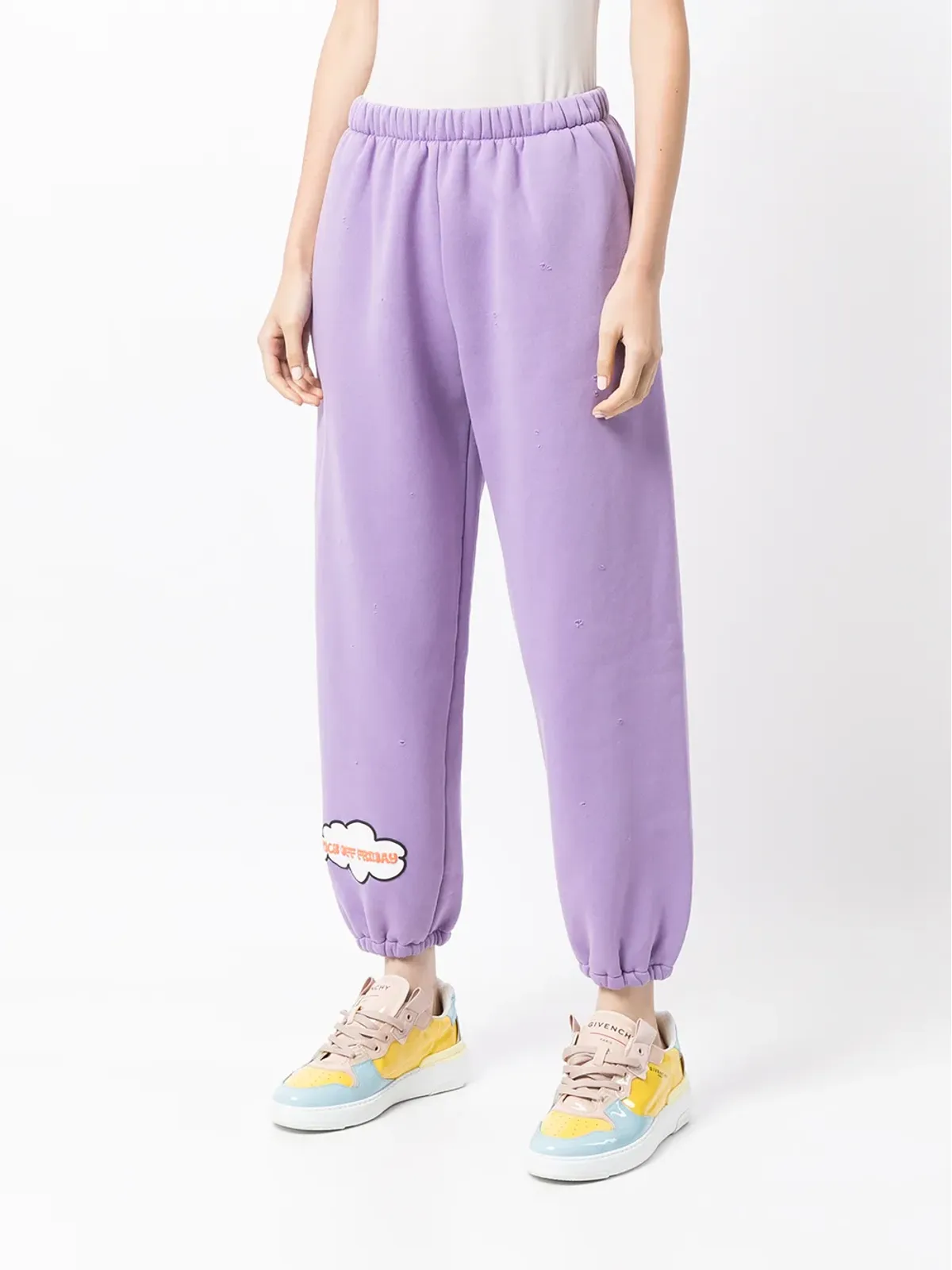 Natasha Zinko slogan-patch track trousers - 画像3