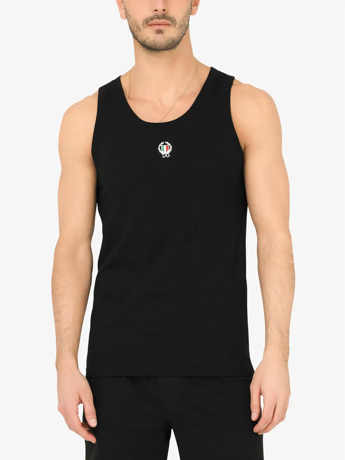 Dolce & Gabbana ストレッチコットン タンクトップ - ブラック - 画像2