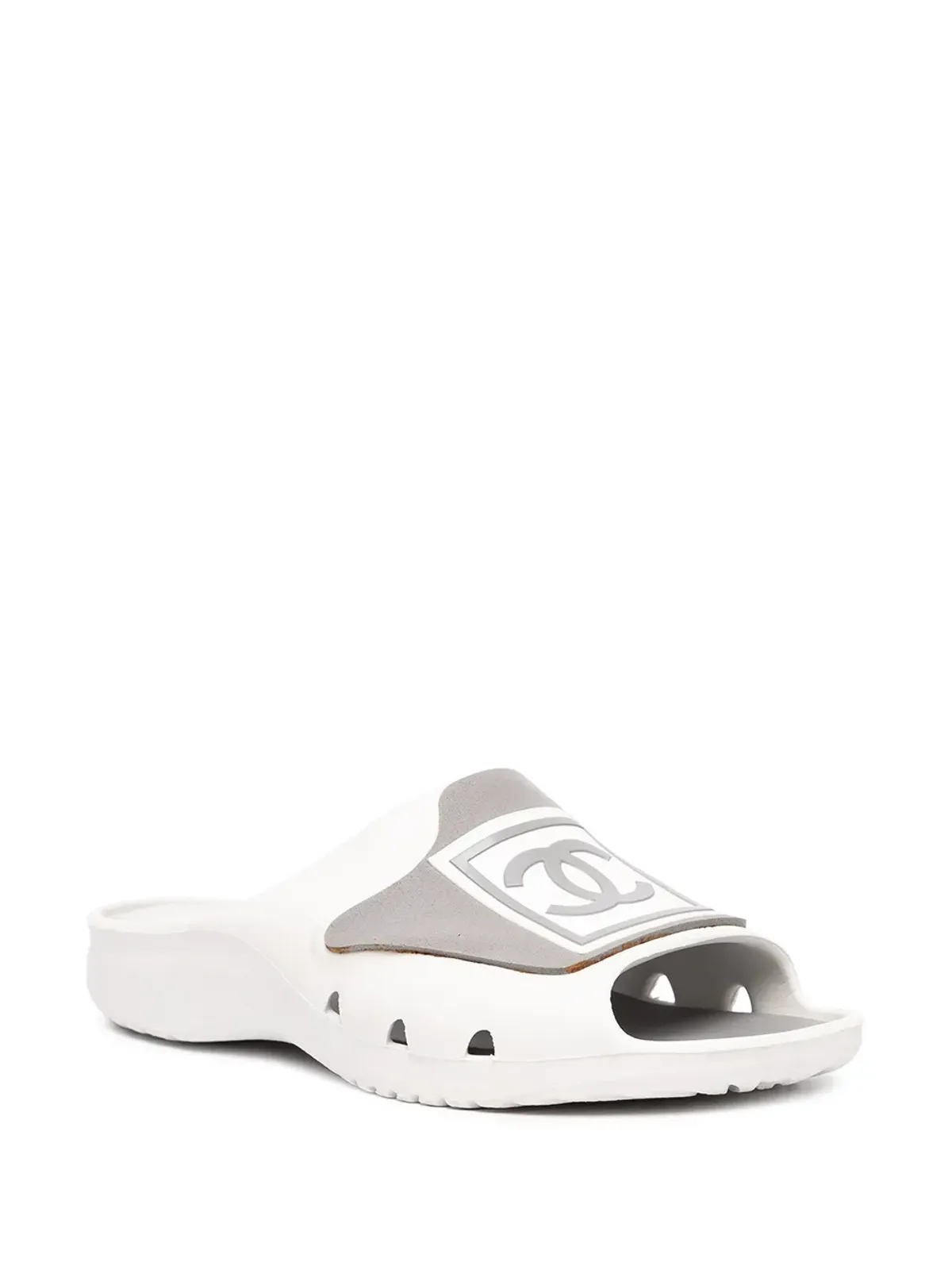 CHANEL Pre-Owned 1990s Sports CC printed slides - White - 画像2
