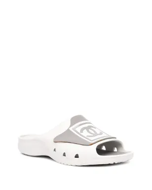 CHANEL Pre-Owned 1990s Sports CC printed slides - White - サムネイル2